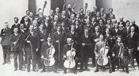 Passionsorchester 1930 unter der Leitung von Hauptlehrer Anton Sattler
